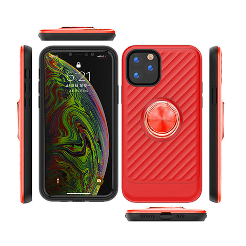 Reiko Apple iPhone 11 Pro Case with Ring Holder in Red