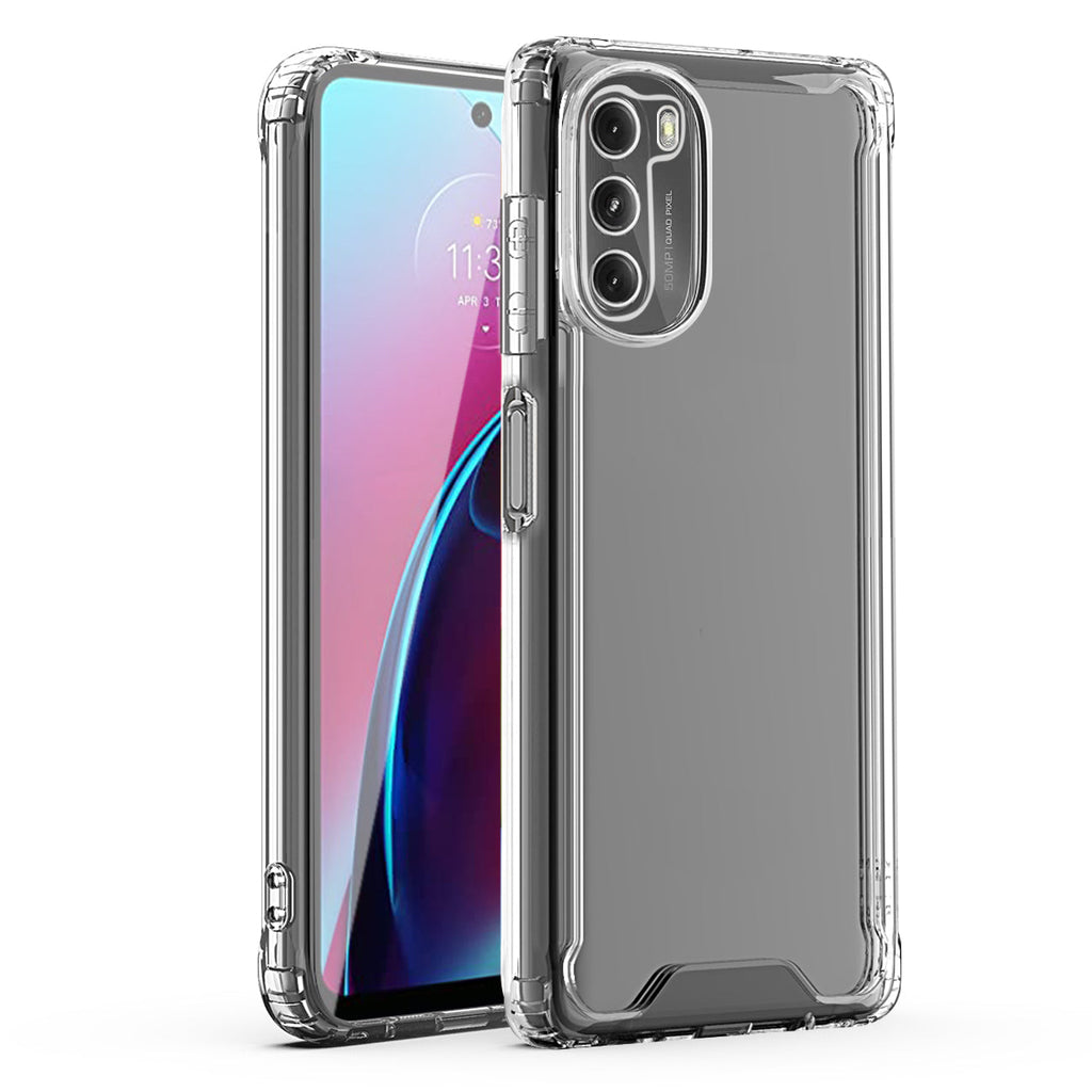 Reiko High Quality 2X Clean PC & TPU Bumper Case in Clear for Motorola Moto G 5G (2022)