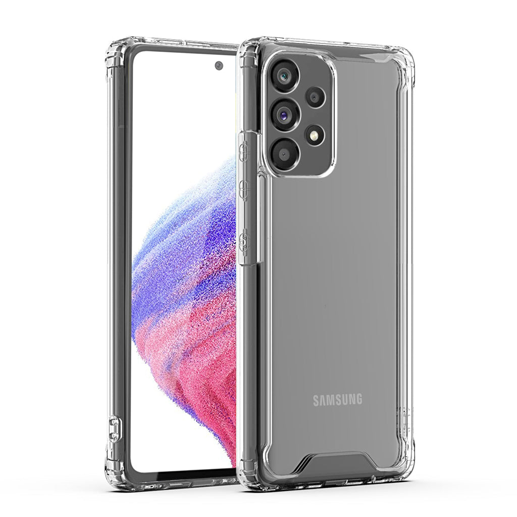 Reiko High Quality 2X Clean PC & TPU Bumper Case in Clear for Samsung Galaxy A53 5G