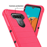 Reiko LG K51 3-in-1 Hybrid Heavy Duty Holster Combo Case in Hot Pink | MaxStrata