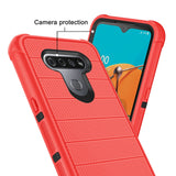 Reiko LG K51 3-in-1 Hybrid Heavy Duty Holster Combo Case in Pink | MaxStrata