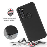 Reiko Moto G Stylus 3-in-1 Hybrid Heavy Duty Holster Combo Case in Black | MaxStrata