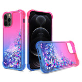 Reiko Shiny Flowing Glitter Liquid Bumper Case for Apple iPhone 12 Pro Max in Pink | MaxStrata