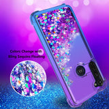 Reiko Motorola G Stylus Shiny Flowing Glitter Liquid Bumper Case in Purple | MaxStrata