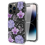 Reiko iPhone 14 Pro Pressed Flower Case in Purple