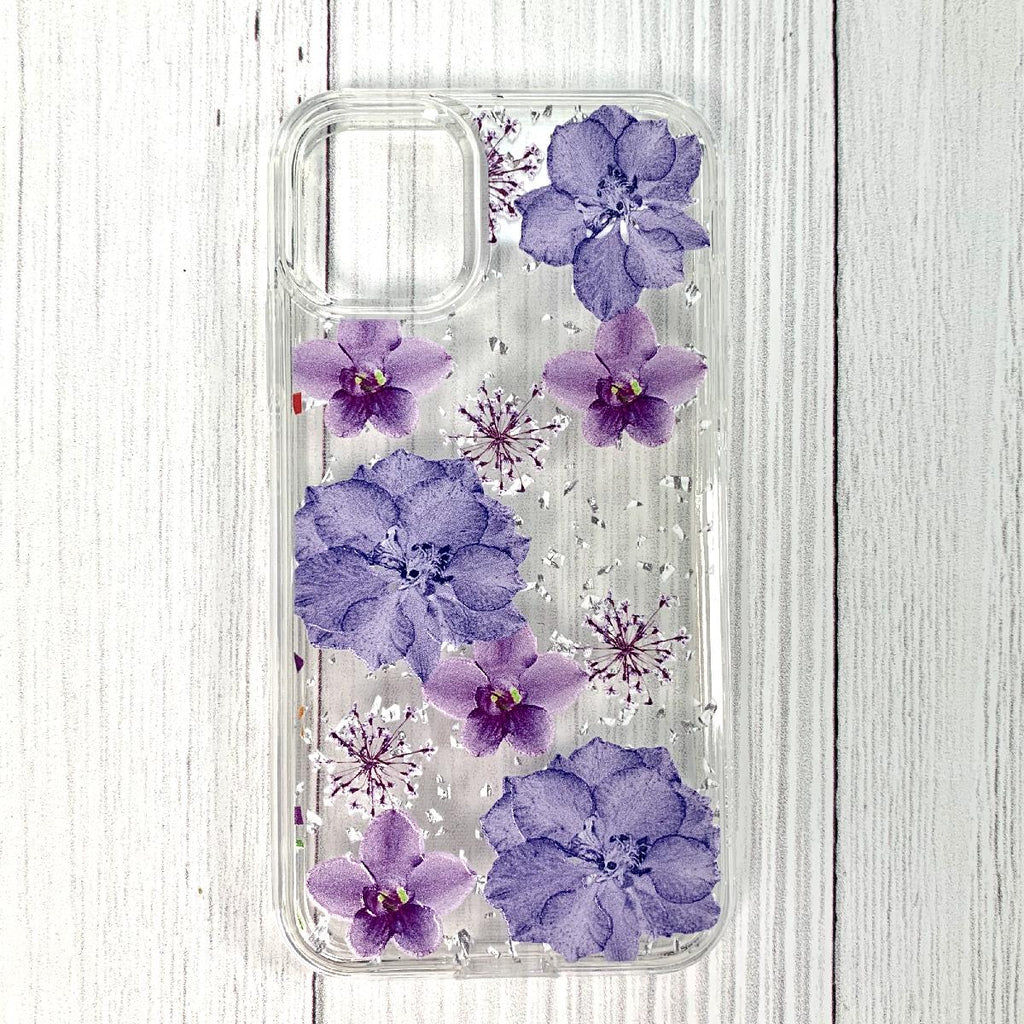 Reiko LG K61/K51S/K41S Pressed Flower Case in Purple