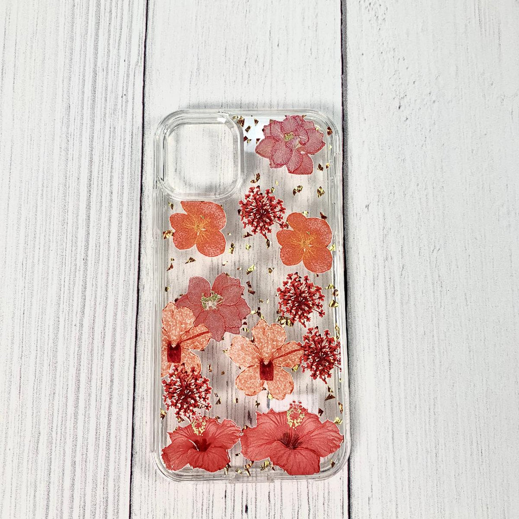 Reiko LG K61/K51S/K41S Pressed Flower Case in Red