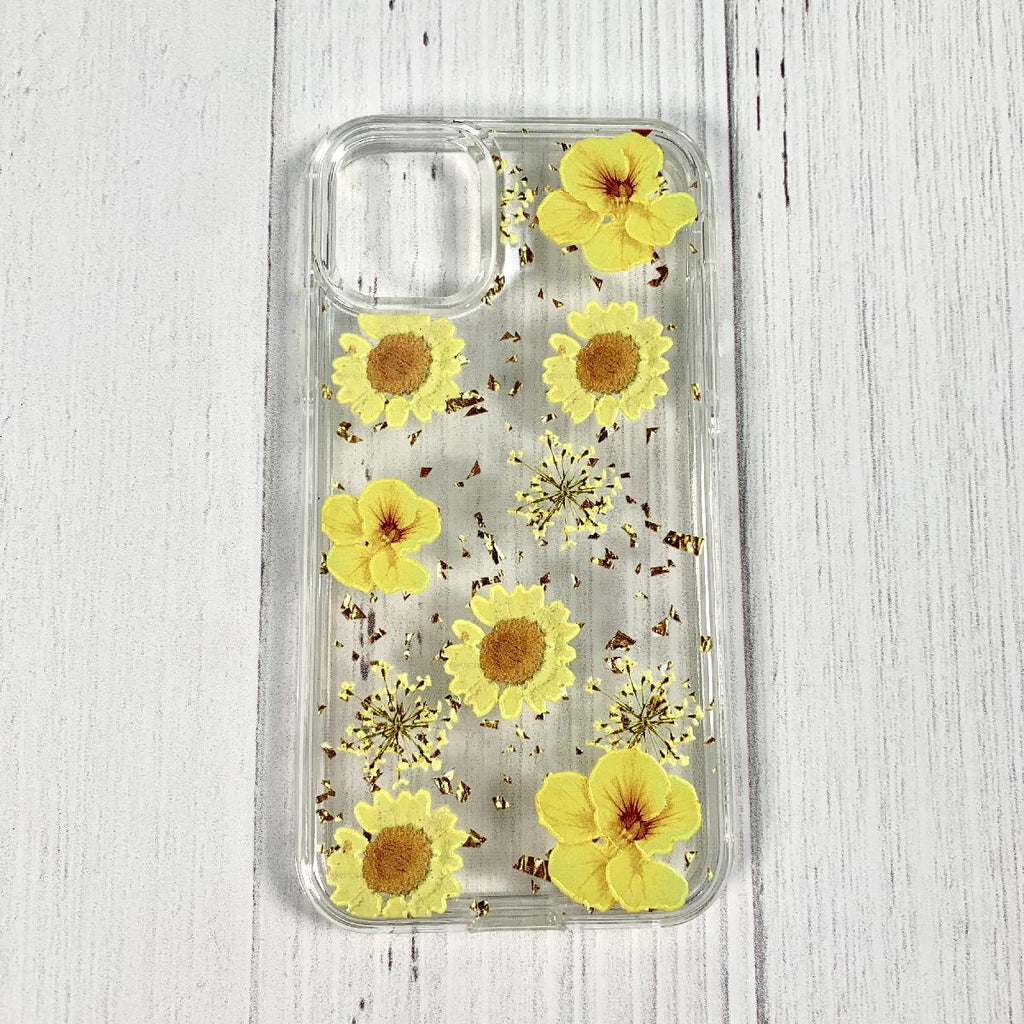 Reiko LG K61/K51S/K41S Pressed Flower Case in Yellow