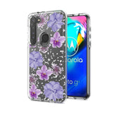 Reiko Pressed Dried Flower Design Phone Case for Motorola G Stylus in Purple | MaxStrata