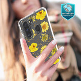 Reiko Pressed Dried Flower Design Phone Case for Motorola G Stylus in Yellow | MaxStrata