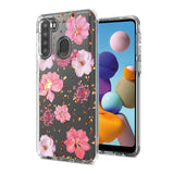 Reiko Pressed Dried Flower Design Phone Case for Samsung Galaxy A21 in Pink | MaxStrata