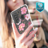Reiko Pressed Dried Flower Design Phone Case for Samsung Galaxy A21 in Pink | MaxStrata