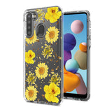 Reiko Pressed Dried Flower Design Phone Case for Samsung Galaxy A21 in Yellow | MaxStrata