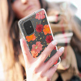 Reiko Pressed Dried Flower Design Phone Case for Samsung Galaxy A51 5G in Red | MaxStrata