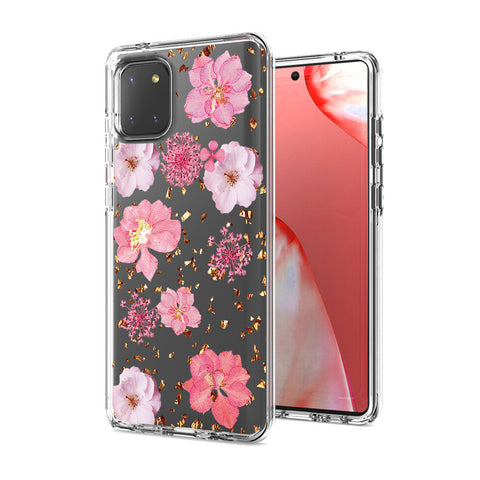 Reiko Pressed Dried Flower Design Phone Case for  Samsung Galaxy A81/Note 10 Lite/M60S in Pink | MaxStrata
