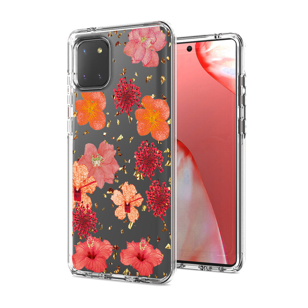 Reiko Pressed Dried Flower Design Phone Case for  Samsung Galaxy A81/Note 10 Lite/M60S in Red | MaxStrata
