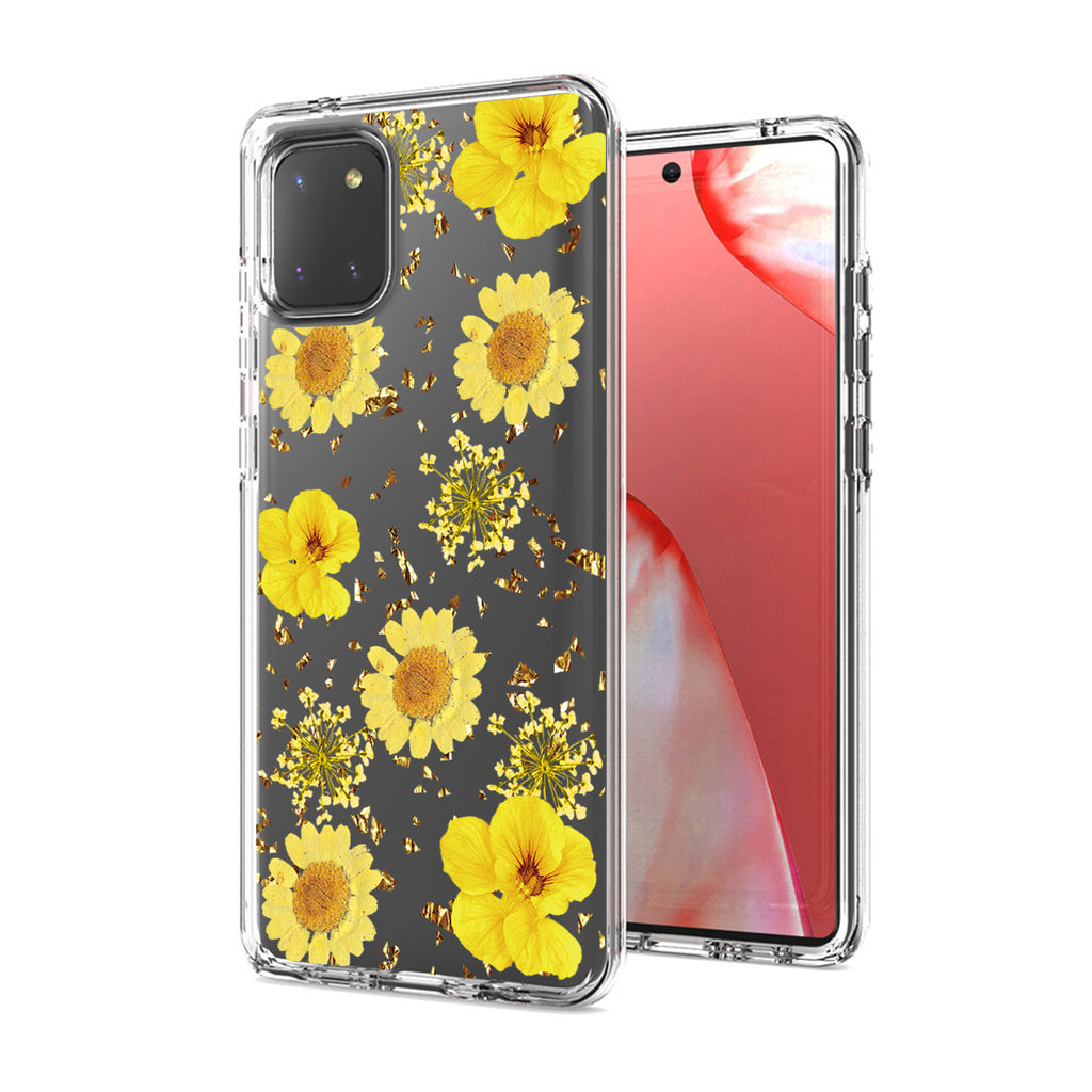 Reiko Pressed Dried Flower Design Phone Case for  Samsung Galaxy A81/Note 10 Lite/M60S in Yellow | MaxStrata