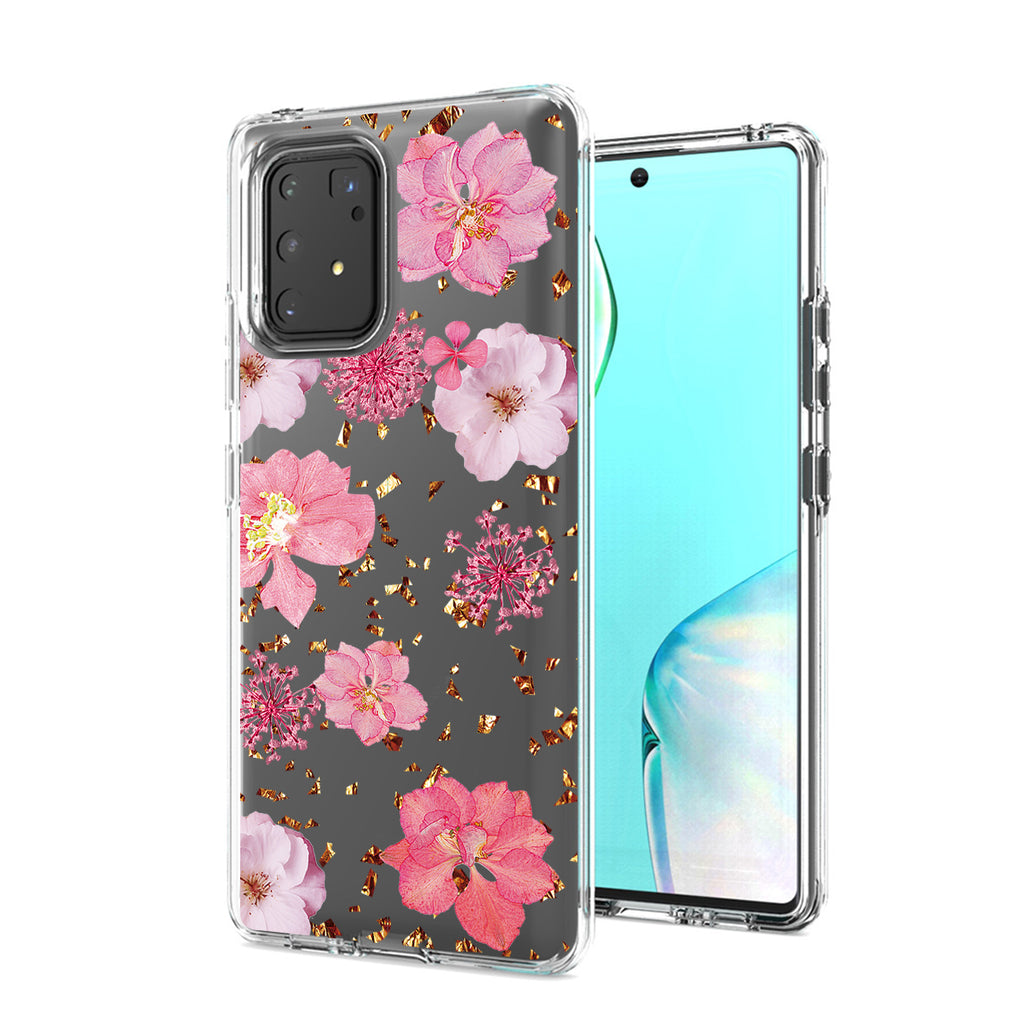 Reiko Pressed Dried Flower Design Phone Case for Samsung Galaxy A91/S10 Lite/M80S in Pink | MaxStrata