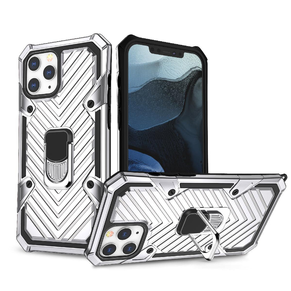 Reiko iPhone 12 Mini Kickstand Anti-Shock & Anti Falling Case in Silver | MaxStrata