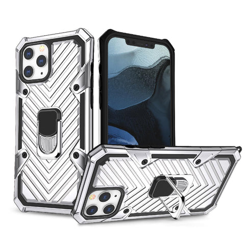Reiko iPhone 12 Mini Kickstand Anti-Shock & Anti Falling Case in Silver | MaxStrata
