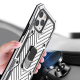 Reiko iPhone 12 Mini Kickstand Anti-Shock & Anti Falling Case in Silver | MaxStrata