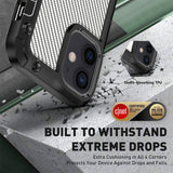 Reiko Shockproof PC Bumper Case with Carbon Fiber Pattern in Black for iPhone 12 Mini | MaxStrata