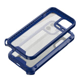 Reiko Shockproof PC Bumper Case with Carbon Fiber Pattern in Navy for iPhone 12 Mini | MaxStrata