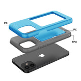 Reiko TPU PC Hybrid 2-in-1 Flip Card Holder Phone Case for Apple iPhone 12 Mini in Blue | MaxStrata