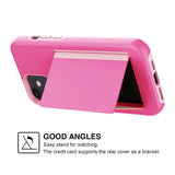 Reiko TPU PC Hybrid 2-in-1 Flip Card Holder Phone Case for Apple iPhone 12 Mini in Pink | MaxStrata