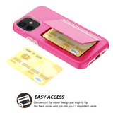 Reiko TPU PC Hybrid 2-in-1 Flip Card Holder Phone Case for Apple iPhone 12 Mini in Pink | MaxStrata