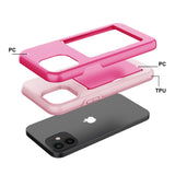 Reiko TPU PC Hybrid 2-in-1 Flip Card Holder Phone Case for Apple iPhone 12 Mini in Pink | MaxStrata