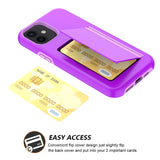 Reiko TPU PC Hybrid 2-in-1 Flip Card Holder Phone Case for Apple iPhone 12 Mini in Purple | MaxStrata