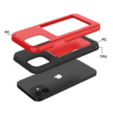 Reiko TPU PC Hybrid 2-in-1 Flip Card Holder Phone Case for Apple iPhone 12 Mini in Red | MaxStrata