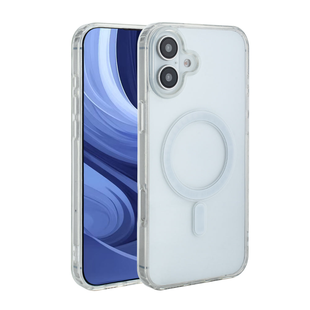 Reiko Magnetic Wireless Charging TPU Bumper Case for iPhone 16 Plus in Clear