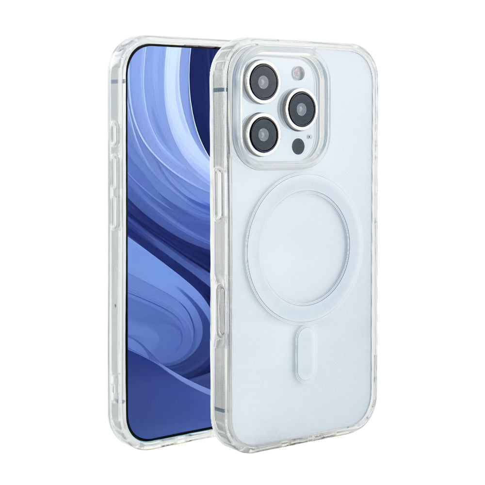 Reiko Magnetic Wireless Charging TPU Bumper Case for iPhone 16 Pro in Clear