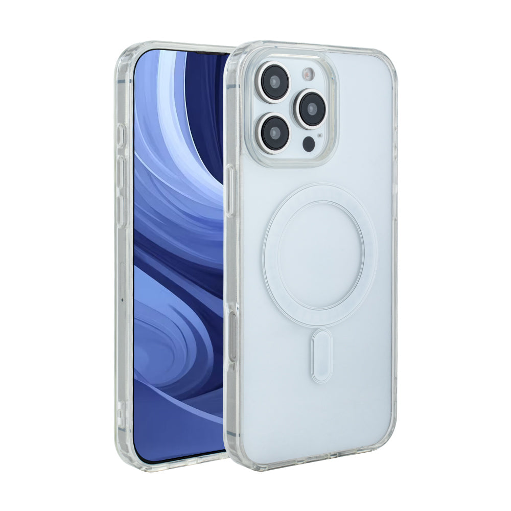 Reiko Magnetic Wireless Charging TPU Bumper Case for iPhone 16 Pro Max in Clear