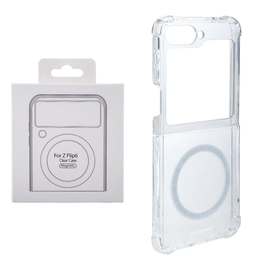 Reiko Magnetic Wireless Charging TPU Bumper Case for Z Flip 6 in Clear