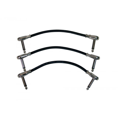 On-Stage 6" Patch Cable w/ Pancake Connectors (Black) - 3 Pack (PC506B-3PK)