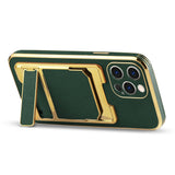 Reiko iPhone 13 Pro Leather Case with Card Holder in Green | MaxStrata