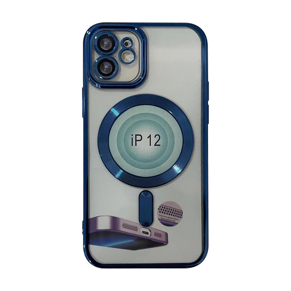 Reiko Magnetic Wireless Charging TPU Bumper Case for iPhone 14 Plus in Blue