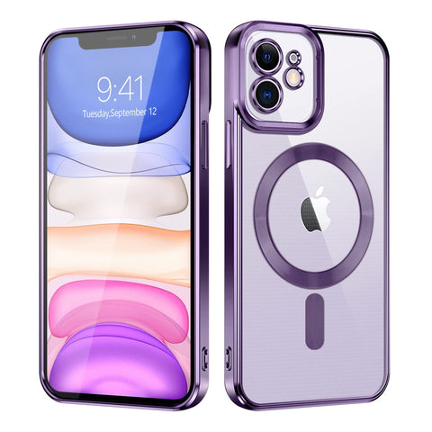 Reiko Magnetic Wireless Charging TPU Bumper Case for iPhone 11 in Purple | MaxStrata