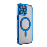 Reiko Magnetic Wireless Charging TPU Bumper Case for iPhone 14 Pro Max in Blue