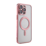 Reiko Magnetic Wireless Charging TPU Bumper Case for iPhone 14 Pro Max in Pink