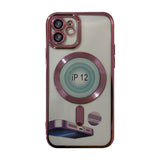 Reiko Magnetic Wireless Charging TPU Bumper Case for iPhone 14 Plus in Pink