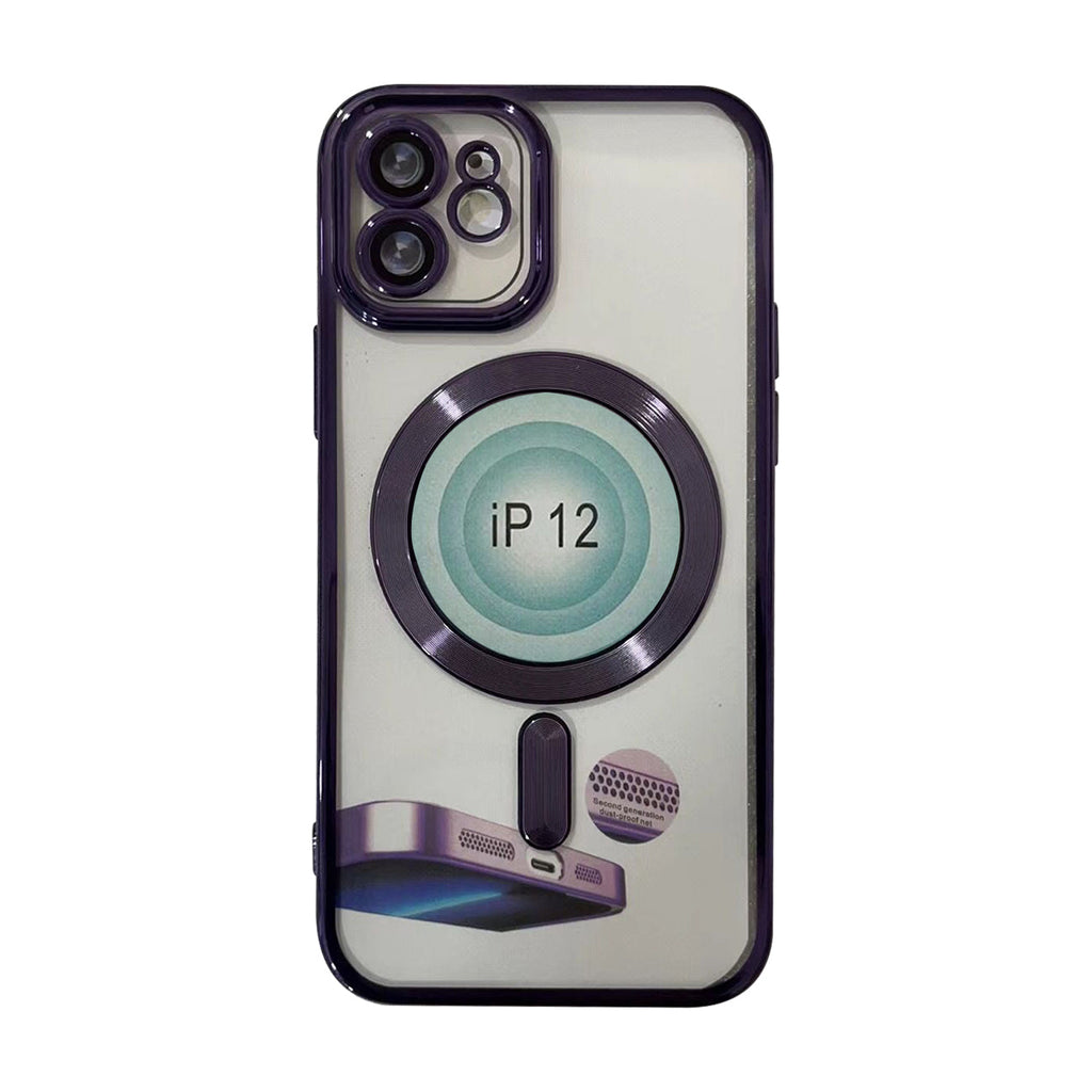 Reiko Magnetic Wireless Charging TPU Bumper Case for iPhone 14 Plus in Purple