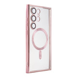 Reiko Magnetic Wireless Charging TPU Bumper Case for Galaxy S23 Ultra in Pink | MaxStrata