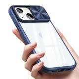 Reiko Full Protection with Phone Protective Film Slide Camera Lens Phone Case for iPhone 14 in Navy | MaxStrata