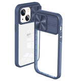 Reiko Full Protection with Phone Protective Film Slide Camera Lens Phone Case for iPhone 14 in Navy | MaxStrata