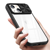 Reiko Full Protection with Phone Protective Film Slide Camera Lens Phone Case for iPhone 14 Plus in Black | MaxStrata
