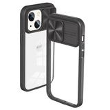 Reiko Full Protection with Phone Protective Film Slide Camera Lens Phone Case for iPhone 14 Plus in Black | MaxStrata